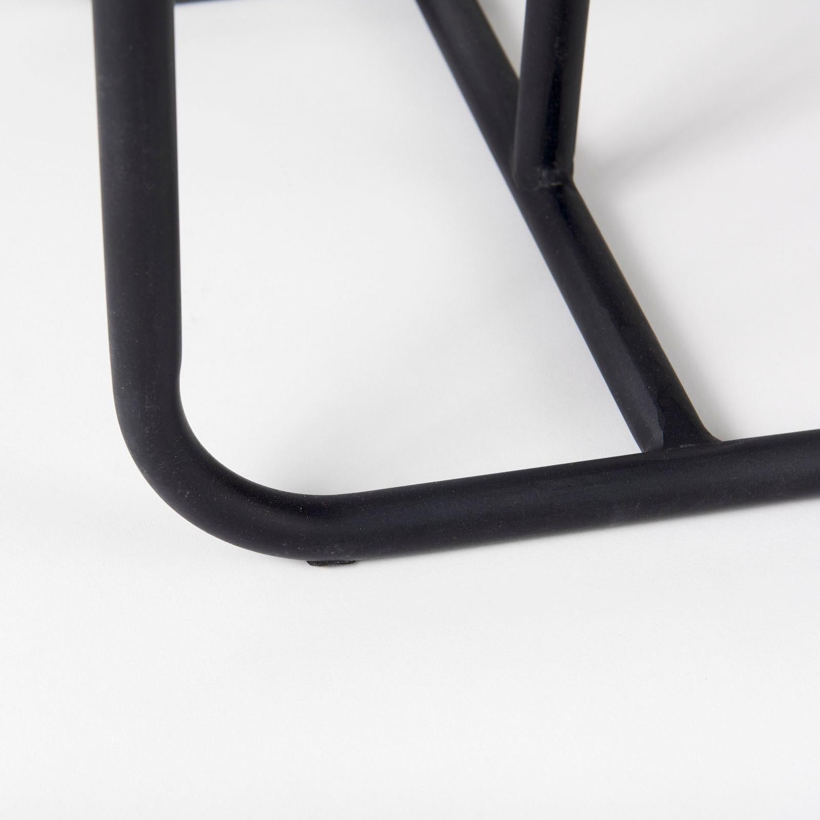 Mercana Kyra White Marble Top W/Black Iron Frame C-Shaped End and Side Table