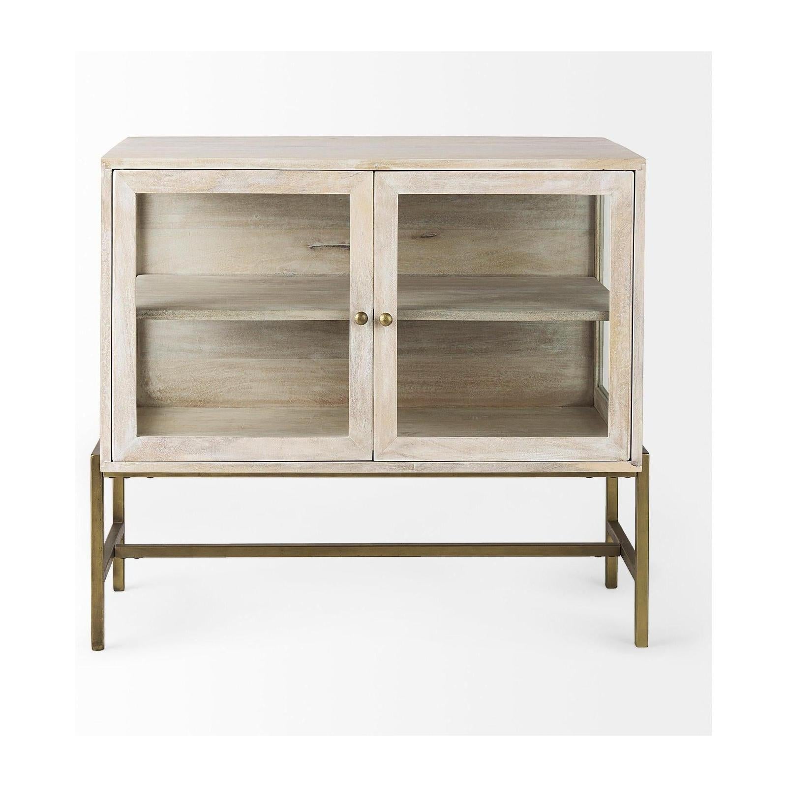 Mercana Arelius Glass Doors Accent Cabinet