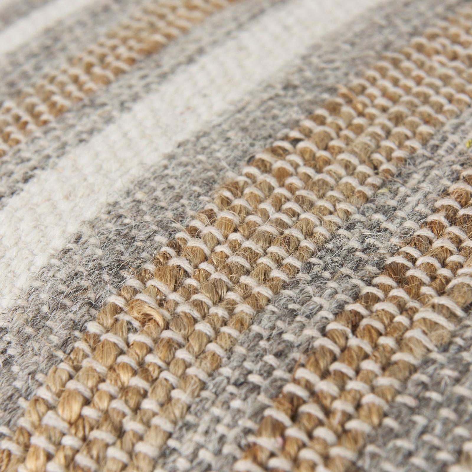 Mercana Aahana Striped Hemp and Cotton Pouf