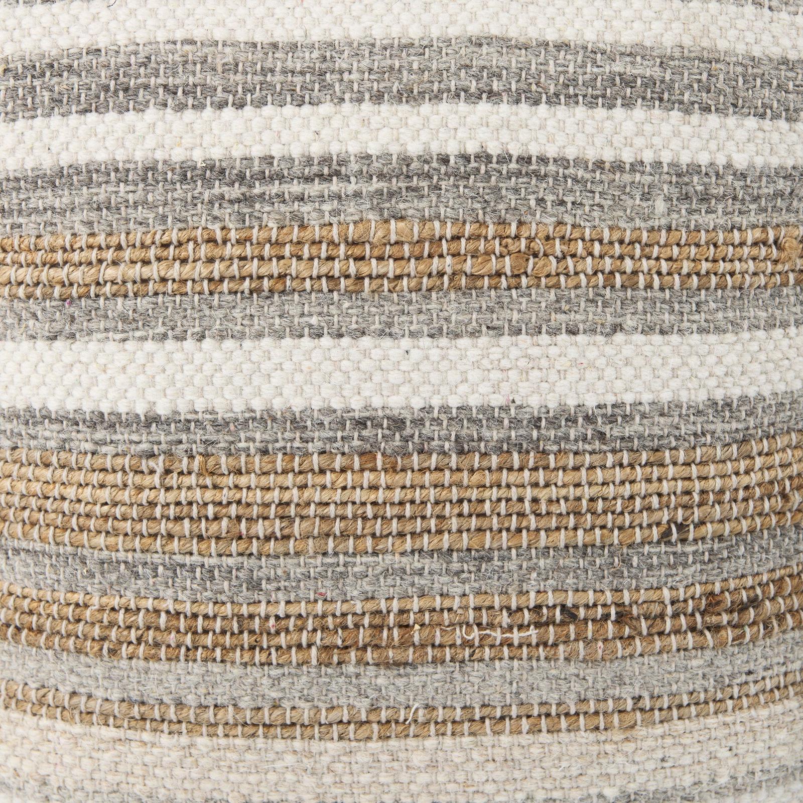 Mercana Aahana Striped Hemp and Cotton Pouf