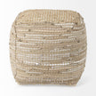 Mercana Aalia Leather and Jute Pouf