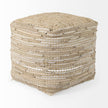 Mercana Aalia Leather and Jute Pouf