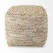 Mercana Aalia Leather and Jute Pouf