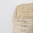 Mercana Aalia Leather and Jute Pouf