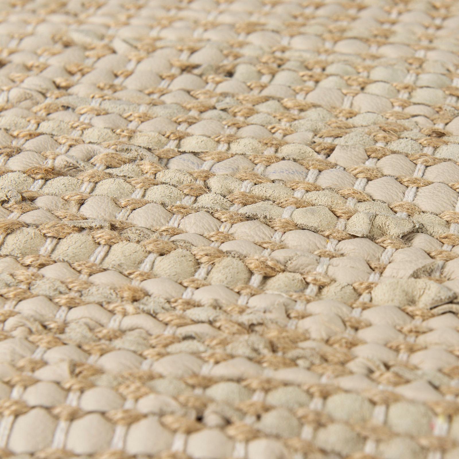 Mercana Aalia Leather and Jute Pouf