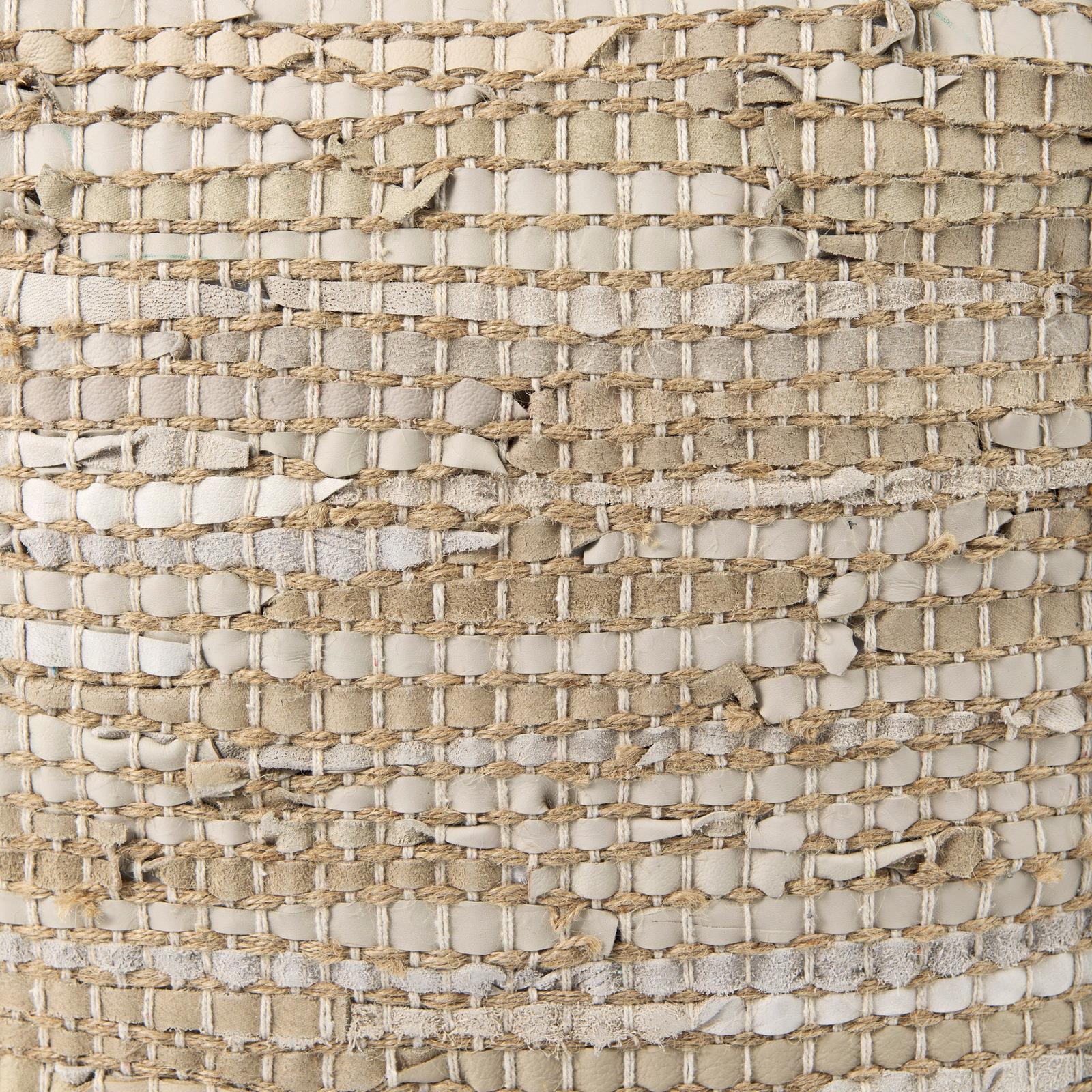 Mercana Aalia Leather and Jute Pouf