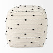 Mercana Amaira Cream/Black/White patterned Wool and Cotton Pouf