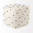 Mercana Amaira Cream/Black/White patterned Wool and Cotton Pouf