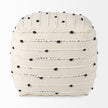 Mercana Amaira Cream/Black/White patterned Wool and Cotton Pouf