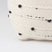 Mercana Amaira Cream/Black/White patterned Wool and Cotton Pouf