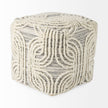 Mercana Amaya Cream/Black/Gray Wool and Cotton Pouf