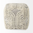 Mercana Amaya Cream/Black/Gray Wool and Cotton Pouf