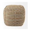 Mercana Binita Gray/Brown Hemp Wool and Cotton Pouf