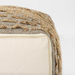 Mercana Binita Gray/Brown Hemp Wool and Cotton Pouf
