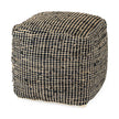Mercana Aalia Leather and Jute Pouf