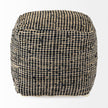 Mercana Aalia Leather and Jute Pouf