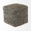 Mercana Aalia Leather and Jute Pouf