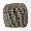 Mercana Aalia Leather and Jute Pouf