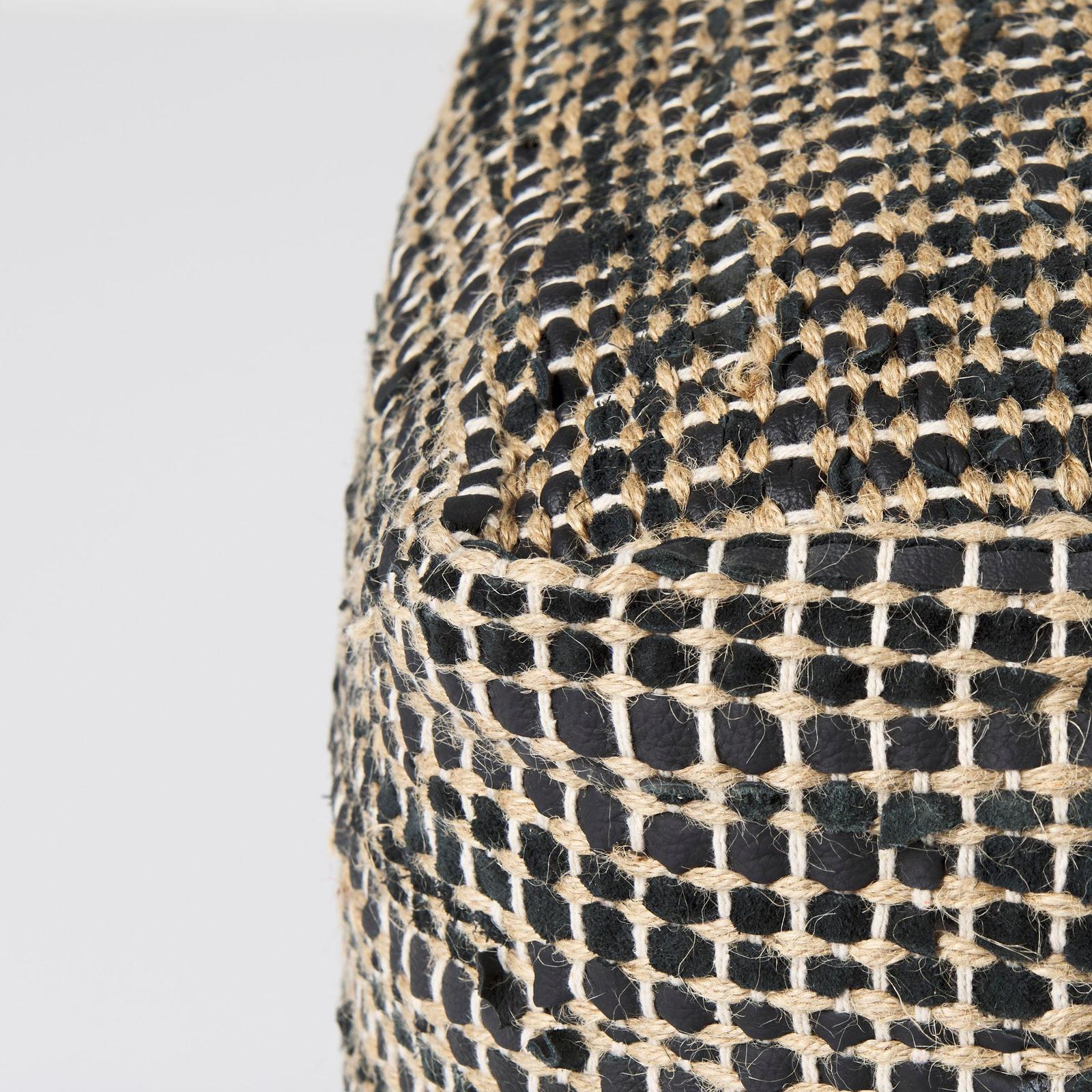 Mercana Aalia Leather and Jute Pouf
