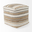 Mercana Aahana Striped Hemp and Cotton Pouf