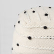 Mercana Amaira Cream/Black/White patterned Wool and Cotton Pouf