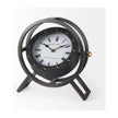Mercana Gaston Gray Metal Circular Table Clock