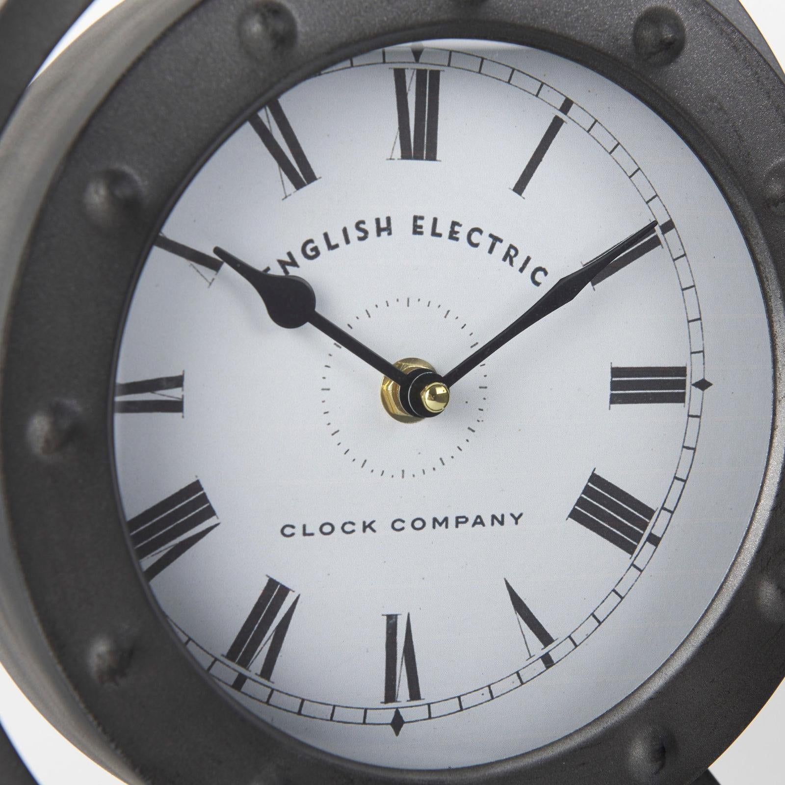 Mercana Gaston Gray Metal Circular Table Clock
