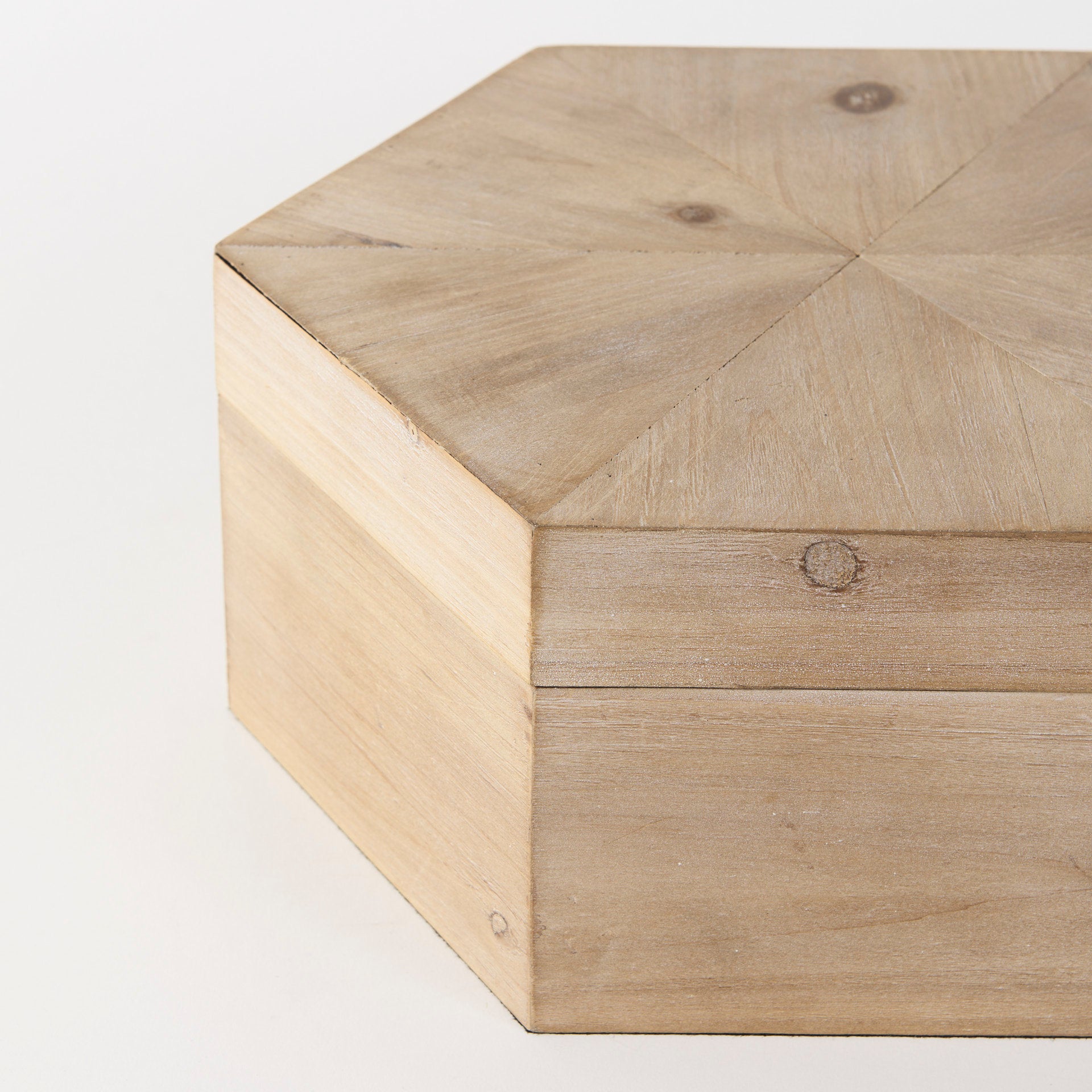 Mercana Elyse Brown Wooden Hexagonal Boxes - Set of 2