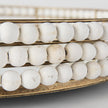 Mercana Decatur Wooden Bead Mirrored Bottom Round Tray Clearance