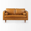 Mercana Svend Tan Leather Love Seat Sofa Clearance