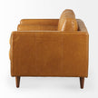 Mercana Svend Tan Leather Love Seat Sofa Clearance