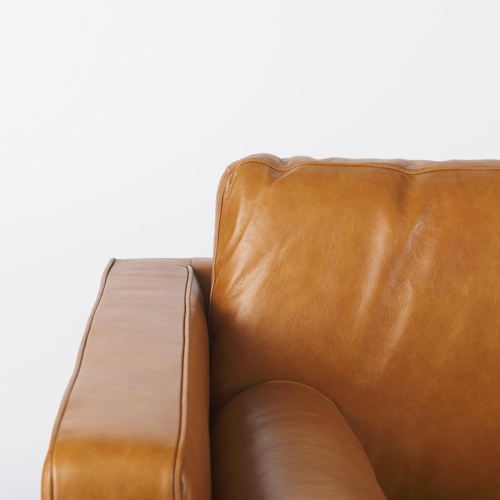Mercana Svend Tan Leather Love Seat Sofa Clearance