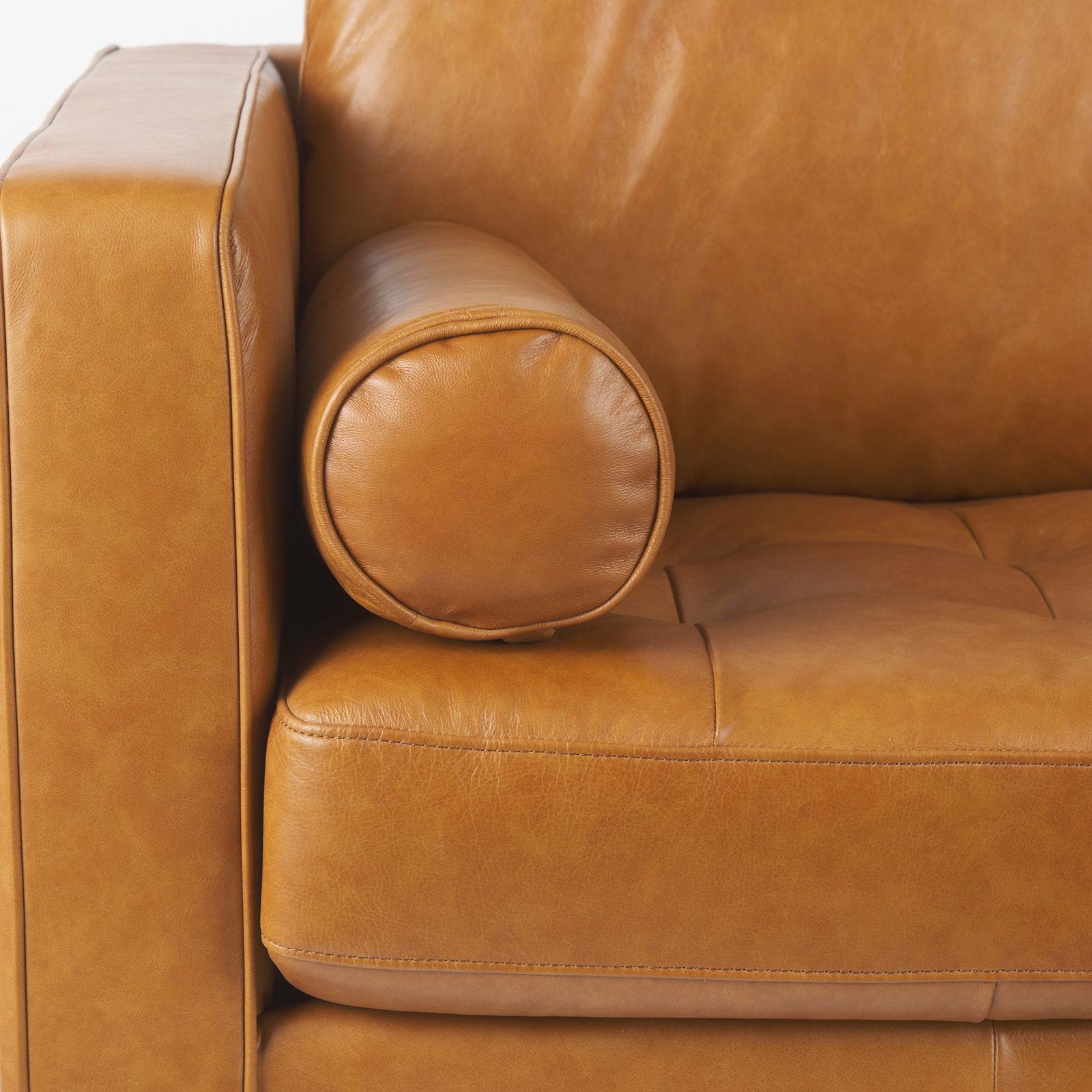 Mercana Svend Tan Leather Love Seat Sofa Clearance