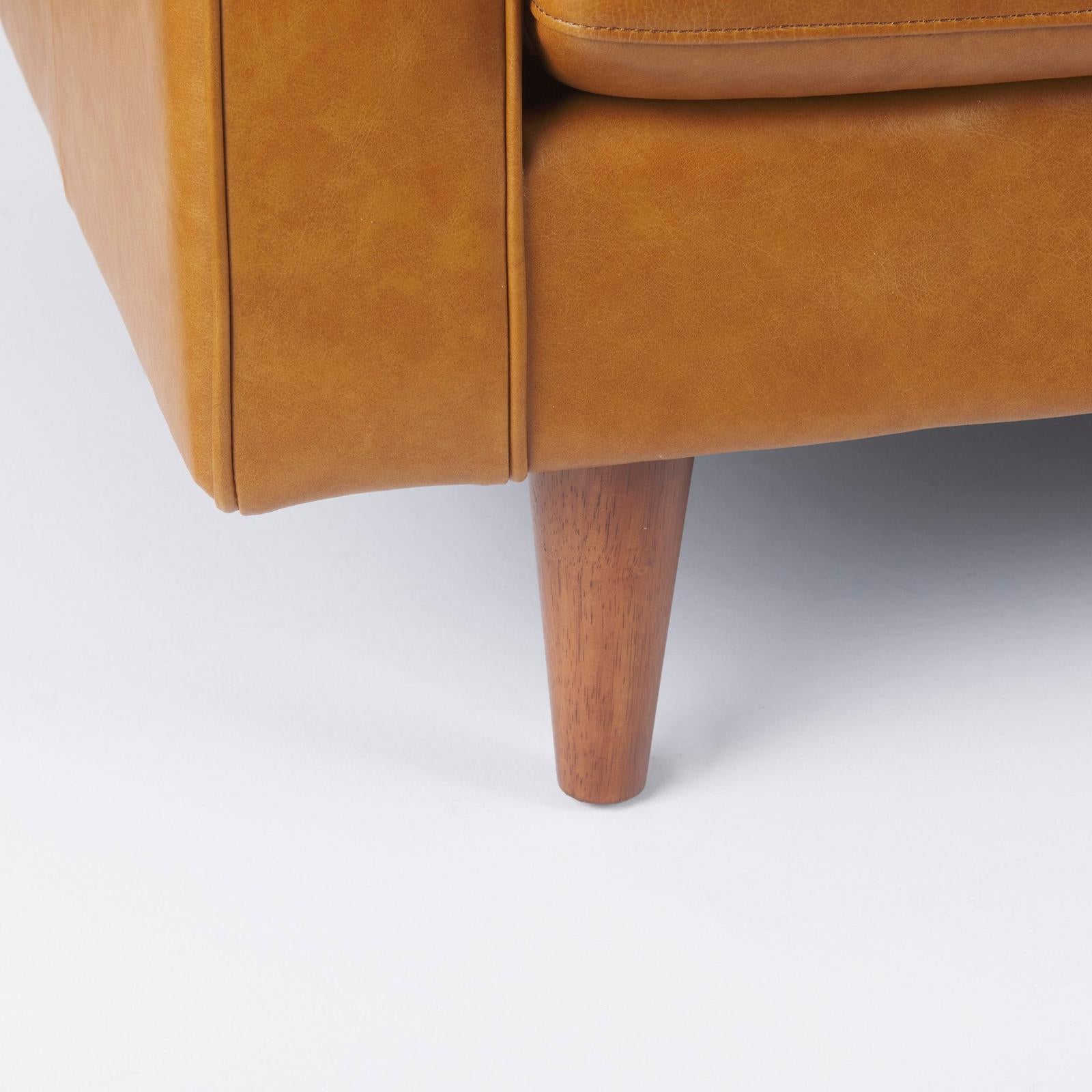 Mercana Svend Tan Leather Love Seat Sofa Clearance