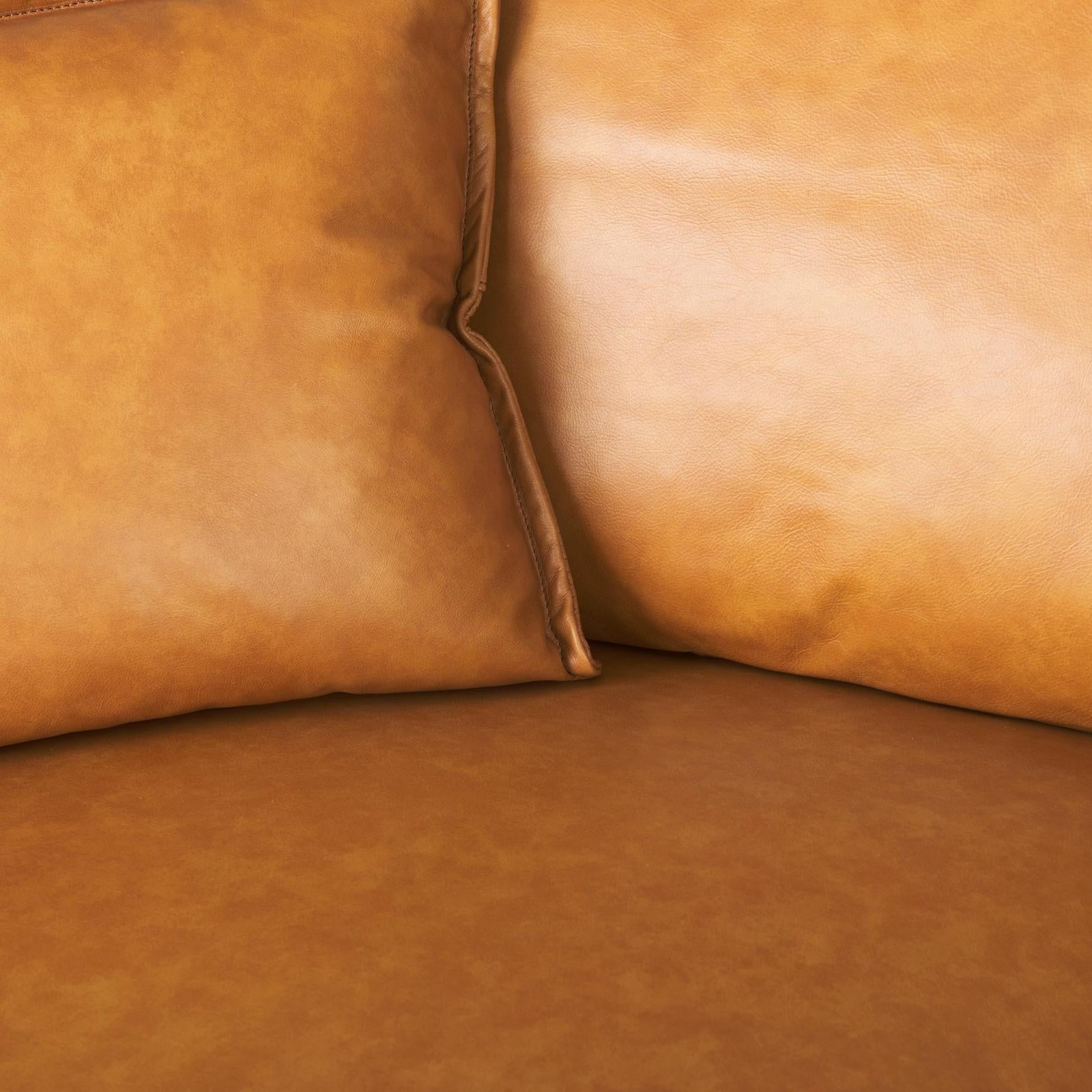 Mercana D'Arcy Tan Leather Chaise Sectional Clearance