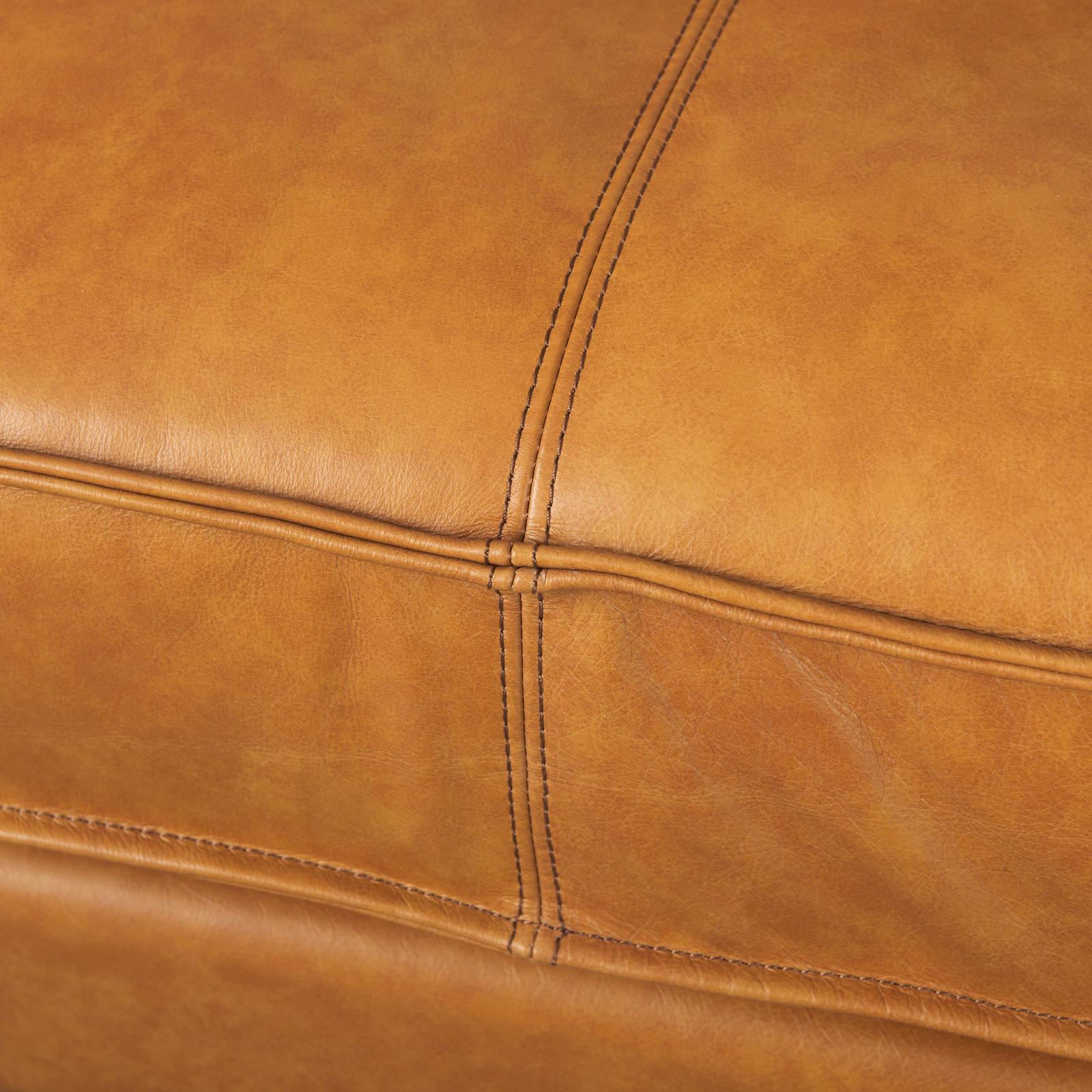 Mercana D'Arcy Tan Leather Chaise Sectional Clearance