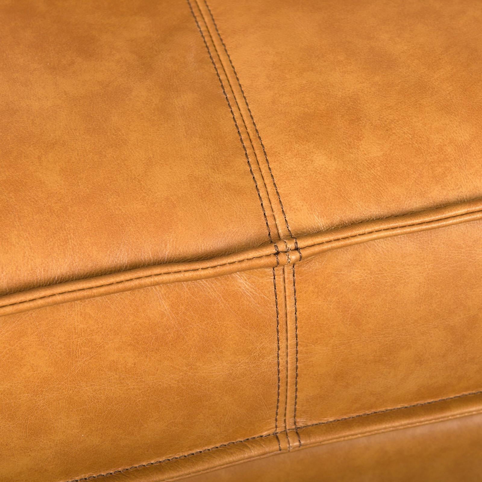 Mercana D'Arcy Tan Leather Chaise Sectional Clearance