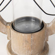 Mercana Zain Brown Wooden Vintage Inspired Candle Holder Lantern Clearance