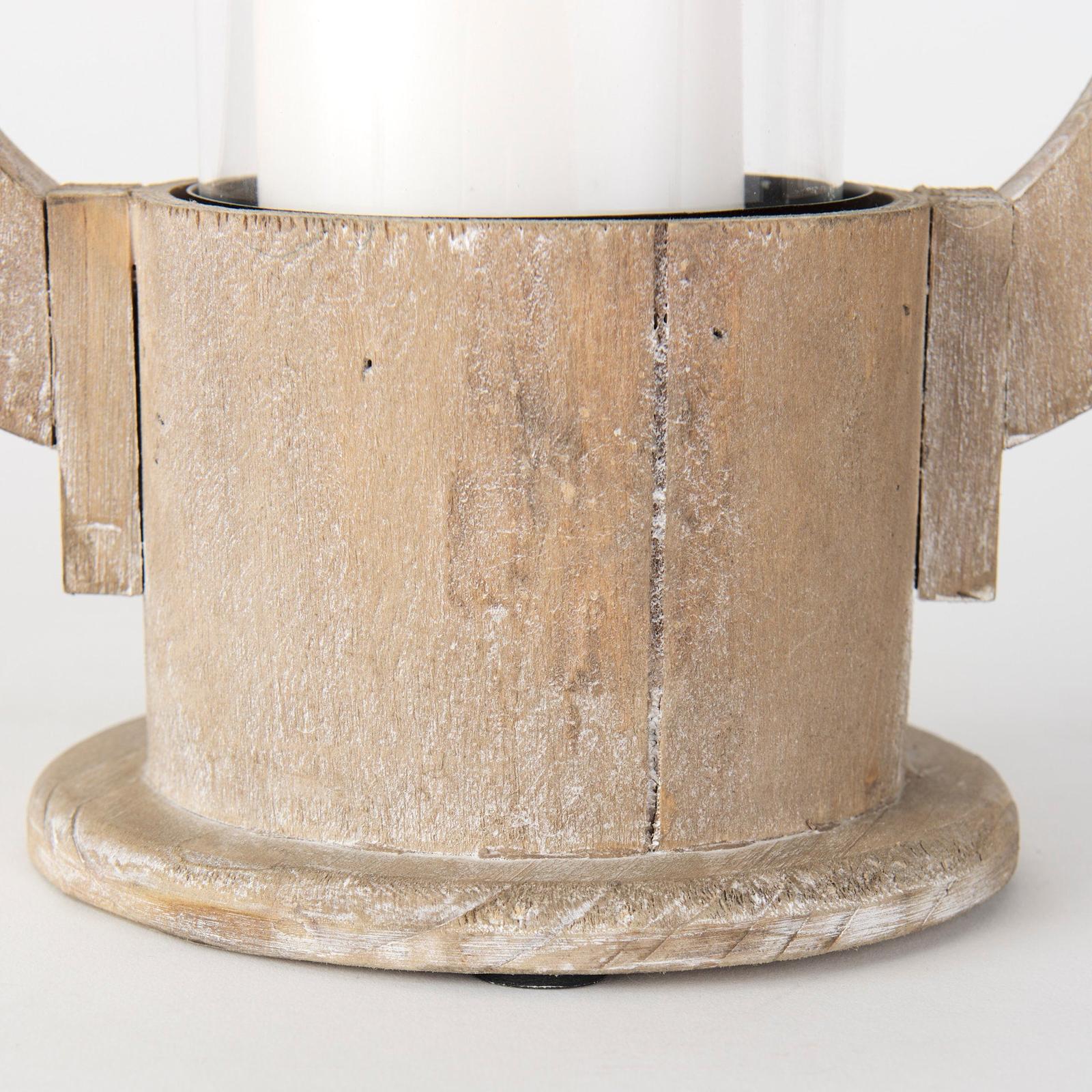 Mercana Zain Brown Wooden Vintage Inspired Candle Holder Lantern Clearance