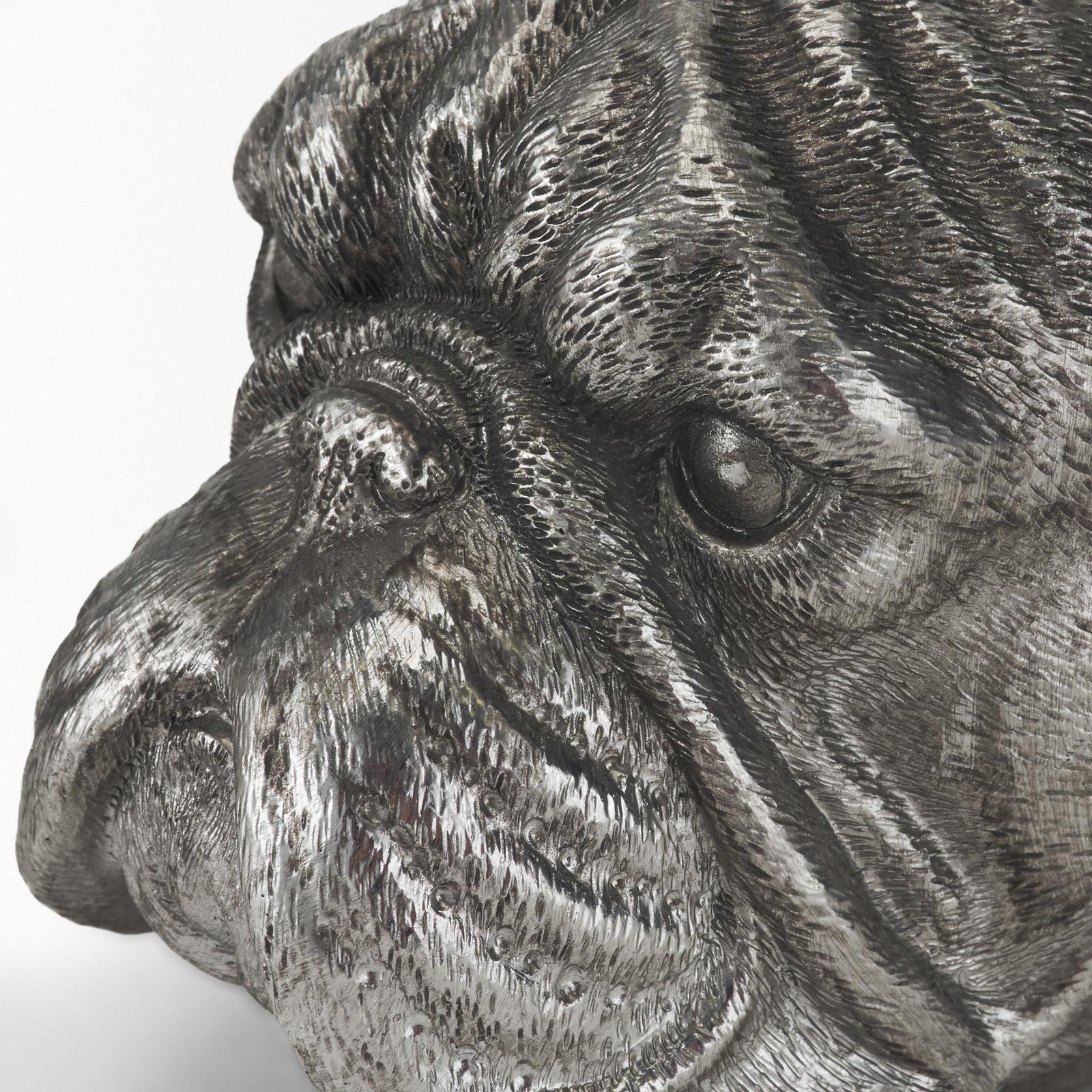 Mercana Bruno Silver American Bulldog Bookends- Set of 2