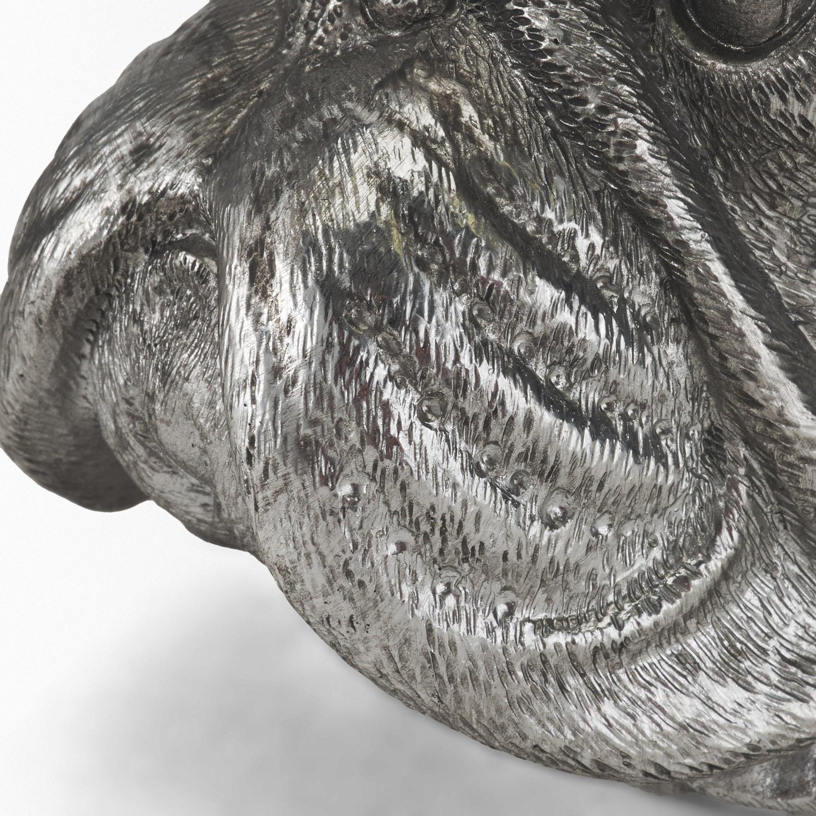 Mercana Bruno Silver American Bulldog Bookends- Set of 2