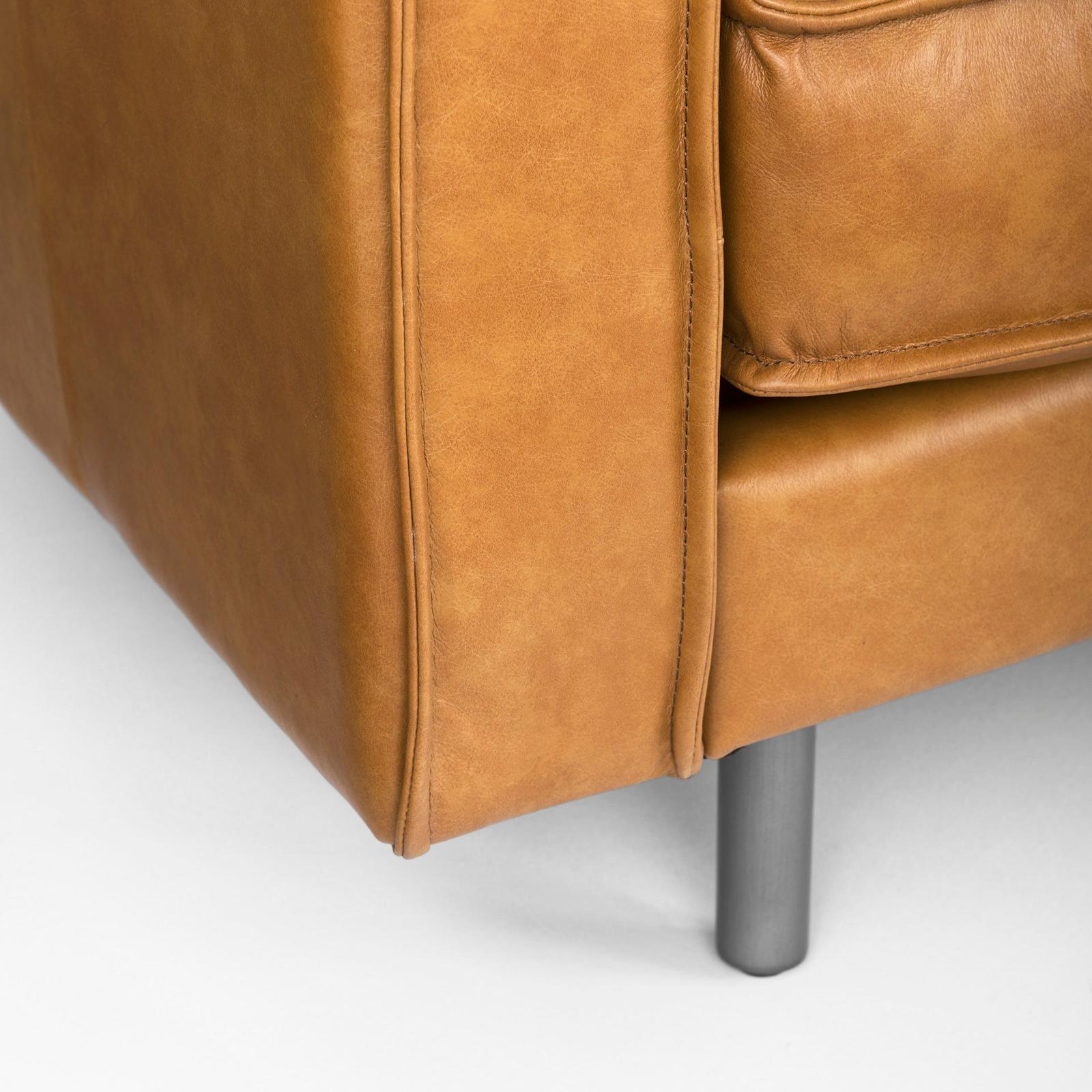 Mercana D'Arcy Tan Leather Chaise Sectional Clearance