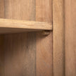 Mercana Cairo Brown Solid Wood Black Metal Base 4 Door Cabinet Sideboard