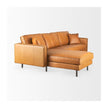 Mercana D'Arcy Tan Leather Chaise Sectional Clearance