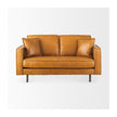 Mercana D'Arcy Tan Leather Love Seat Clearance