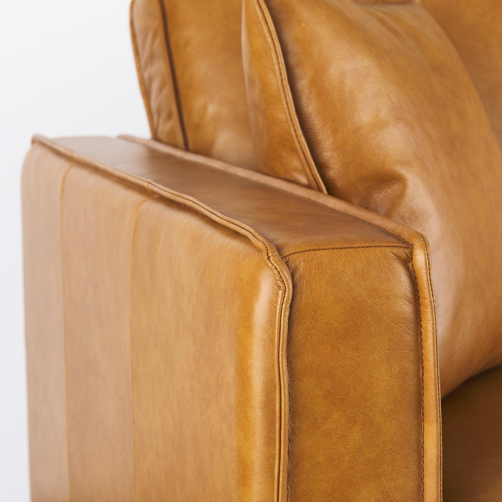 Mercana D'Arcy Tan Leather Love Seat Clearance