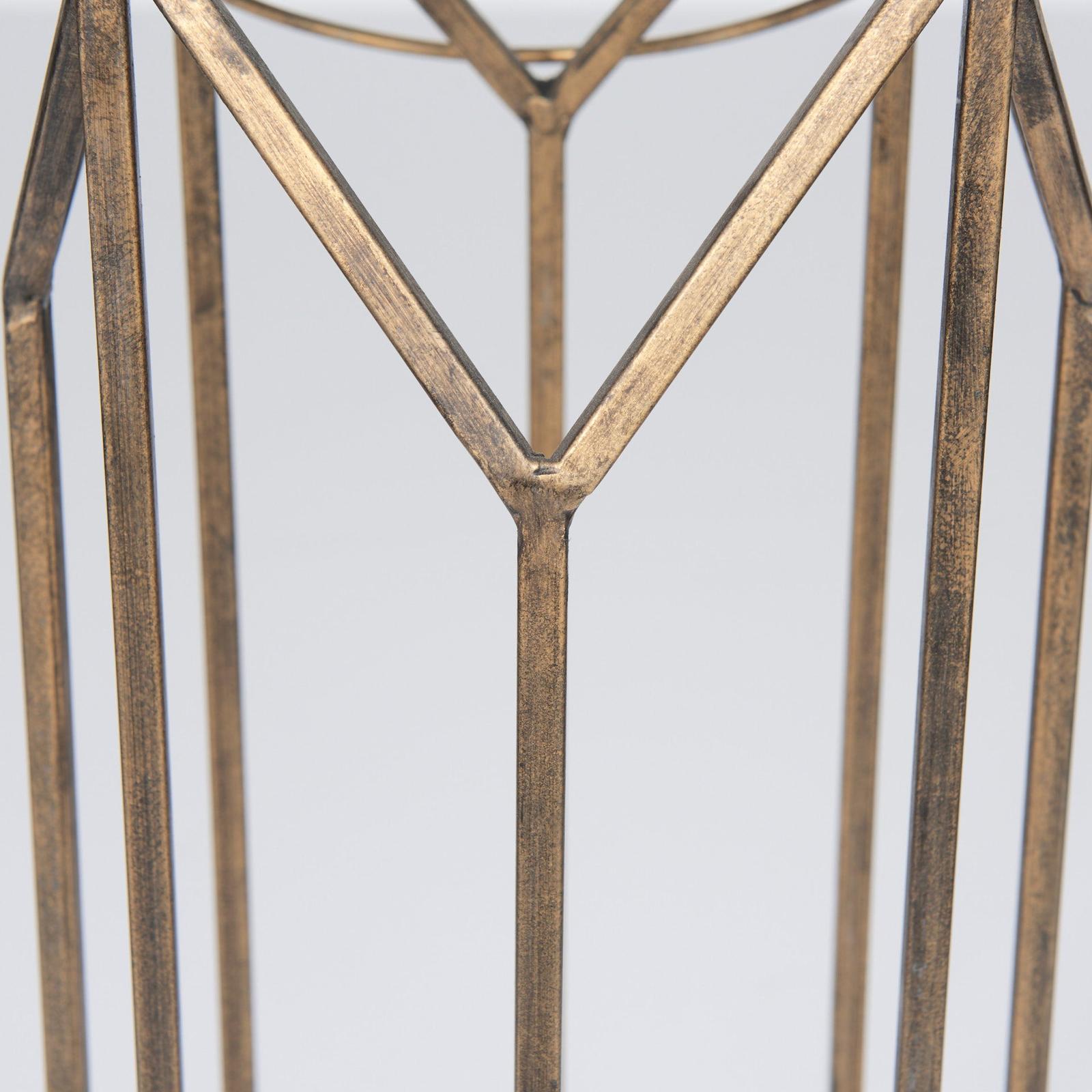 Mercana Ivy Gold Metal Geometric Cage Candle Holder Lantern Clearance