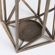 Mercana Ivy Gold Metal Geometric Cage Candle Holder Lantern Clearance