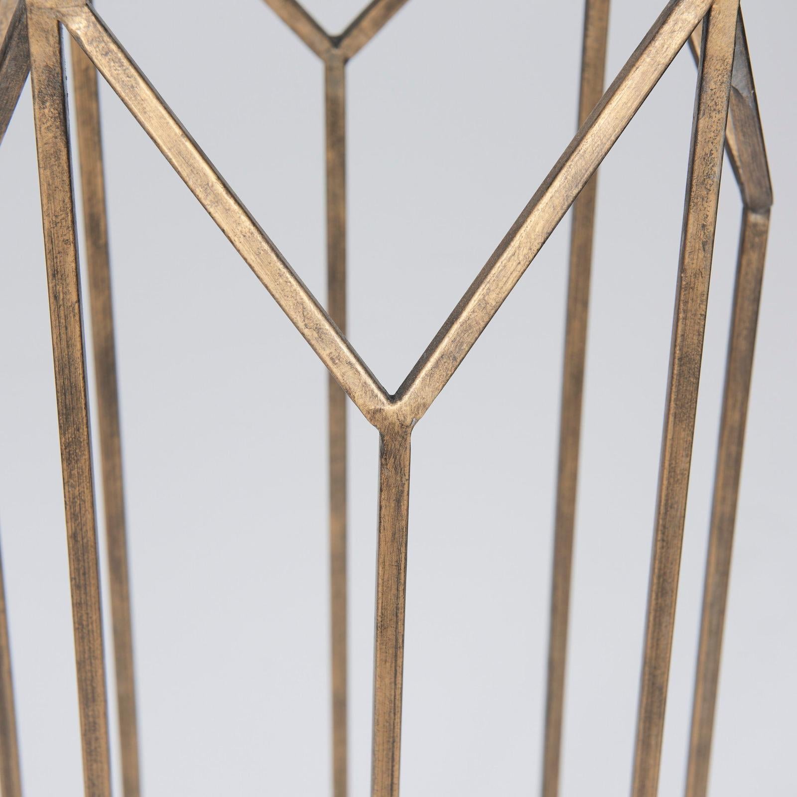 Mercana Ivy Gold Metal Geometric Cage Candle Holder Lantern Clearance