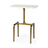 Mercana Preston White Marble Top Accent Table